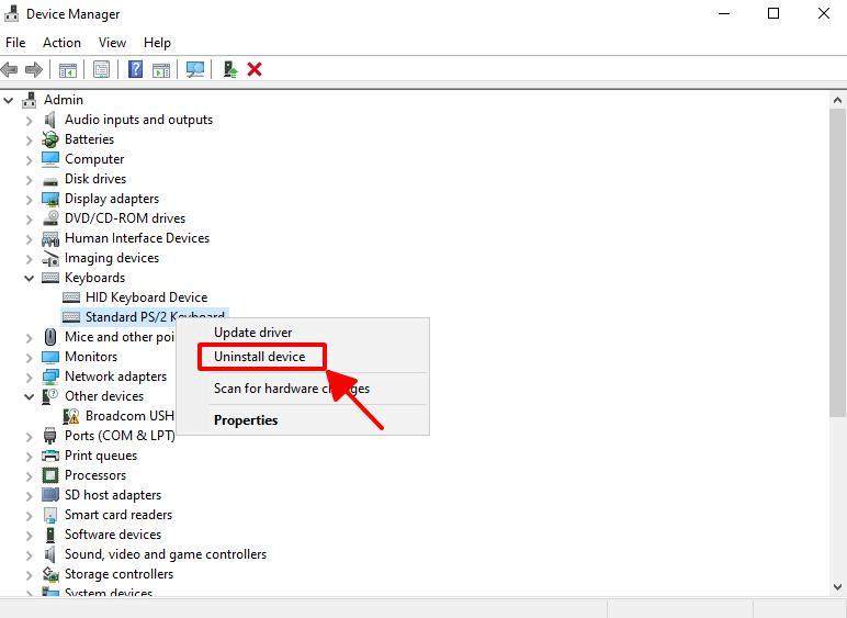 Cách tắt bàn phím bằng Device Manager trên WIndows