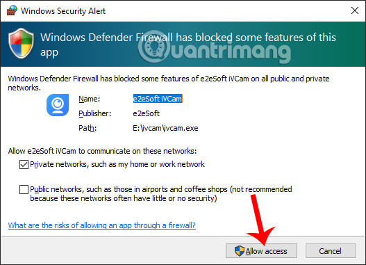 cài đặt trên máy tính iVCam Webcam