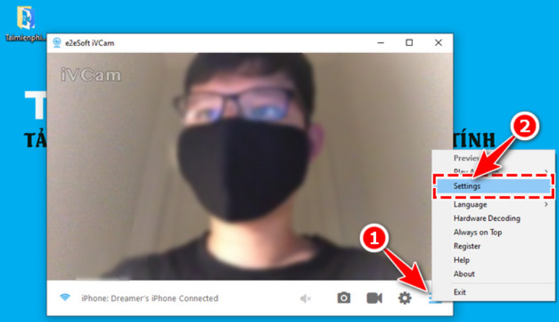 Điều chỉnh chất lượng trên iVCam Webcam