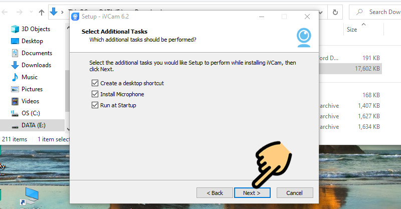 Tùy chọn cài đặt iVCam Webcam