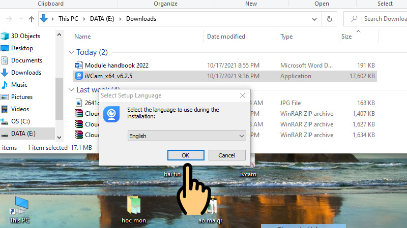 Thiết lập ngôn ngữ cho iVCam Webcam