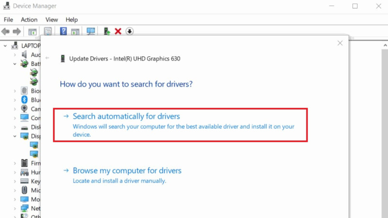 Sửa lỗi bằng c&aacute;ch n&acirc;ng cấp tr&igrave;nh điều khiển đồ họa bước 4