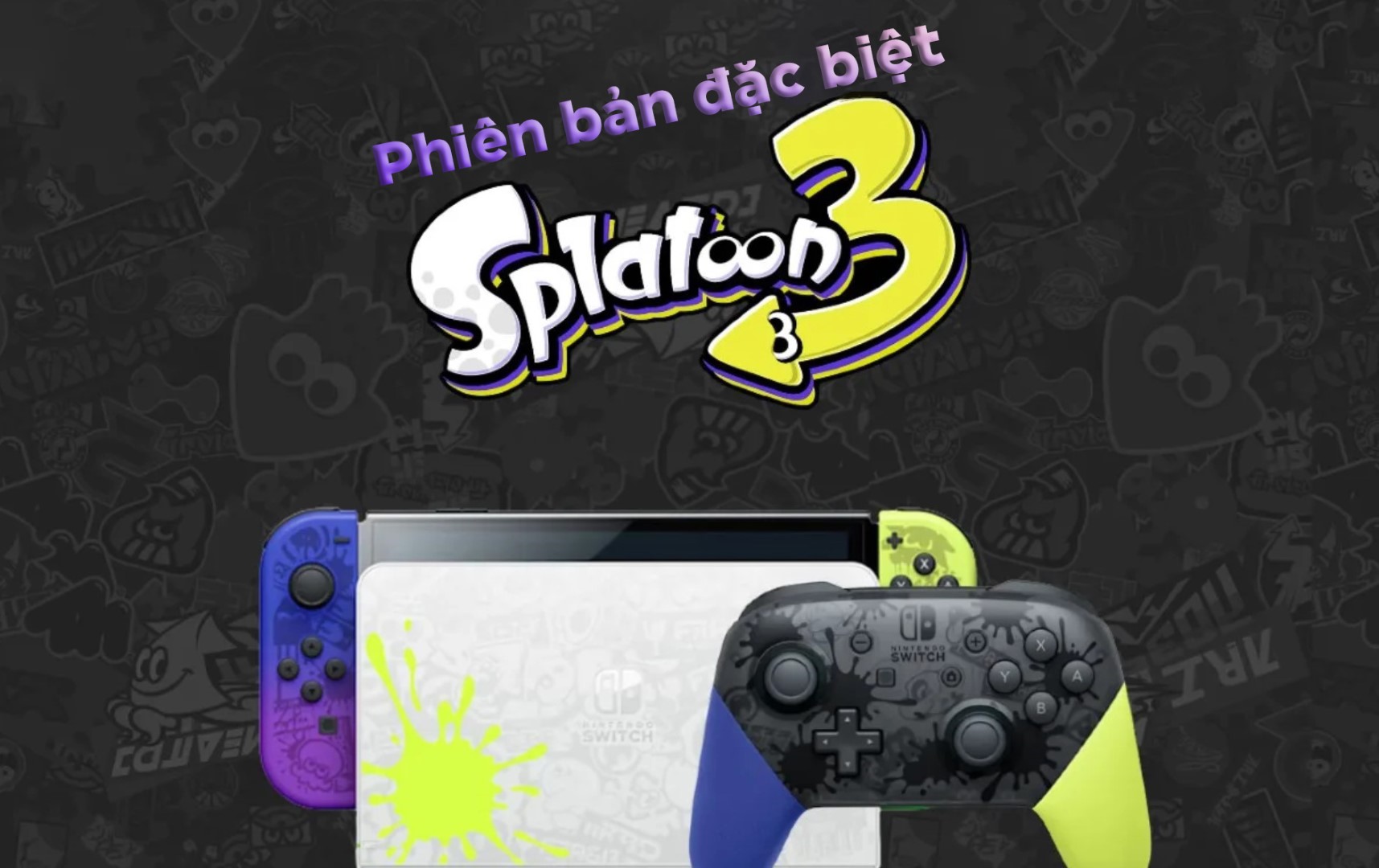 Tay cầm chơi game không dây Nintendo Switch Pro Controller - Splatoon 3