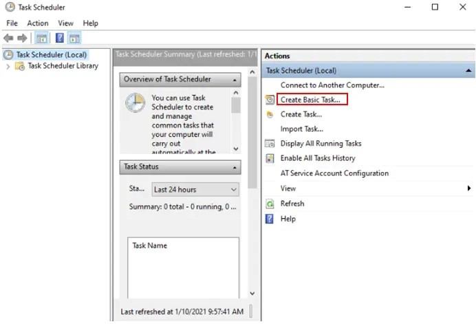 Hẹn giờ tắt máy tính PC hàng ngày bằng Windows Task Scheduler bước 2-1