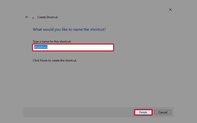 Tắt máy tính hẹn giờ với Shortcut bước 2-2