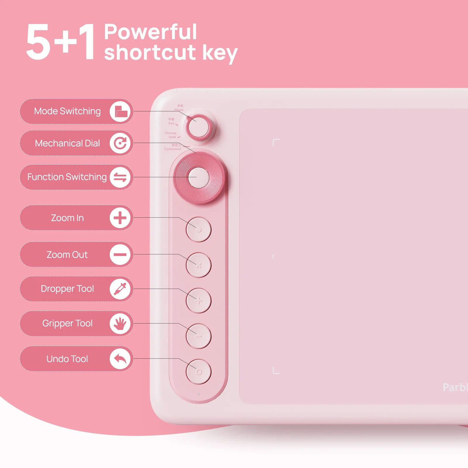 Bảng vẽ điện tử Parblo Intangbo X7 Pink