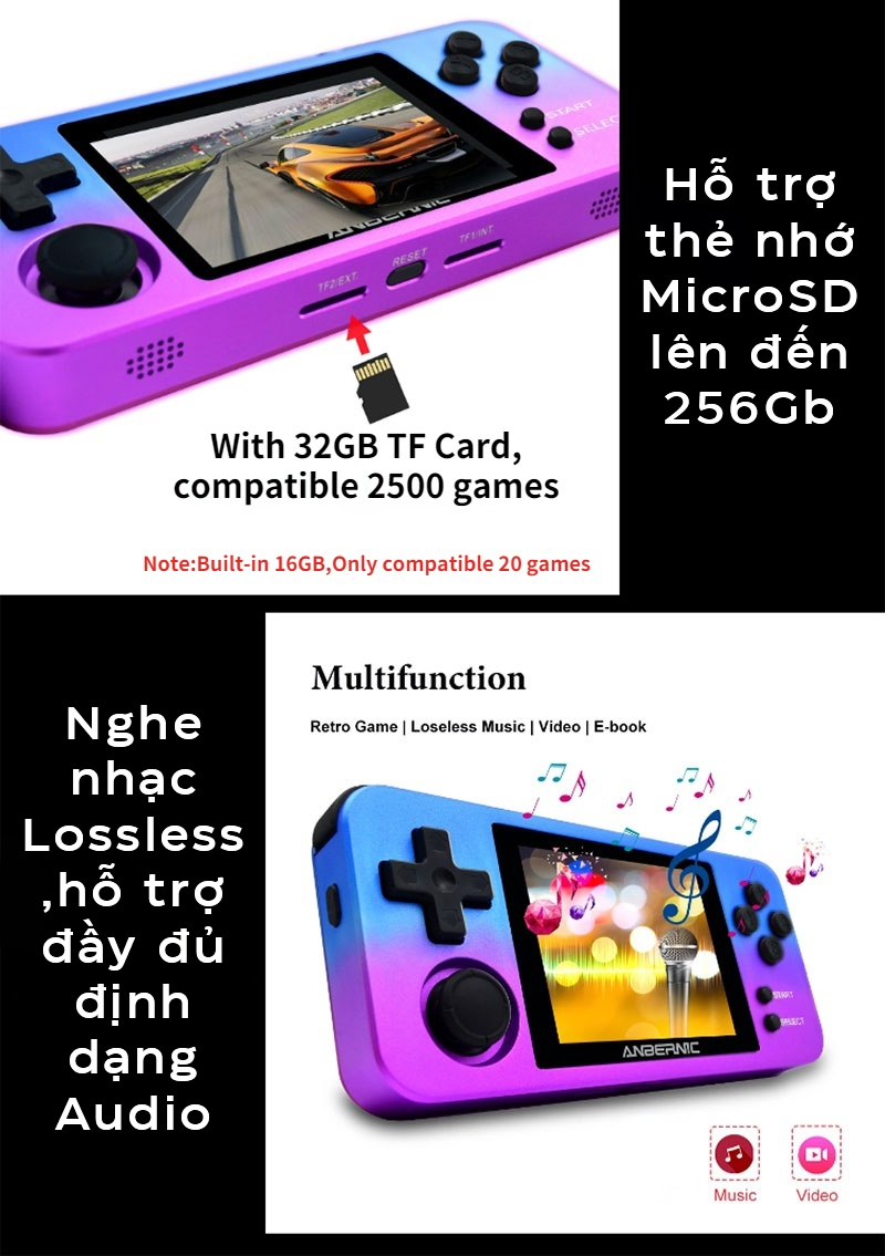 Máy chơi game cầm tay Anbernic RG280M màu Blue Ombre 5