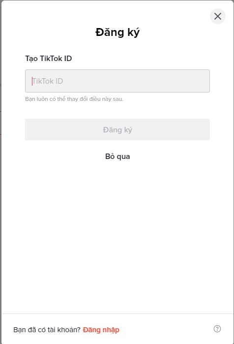 tạo tên tài khoản