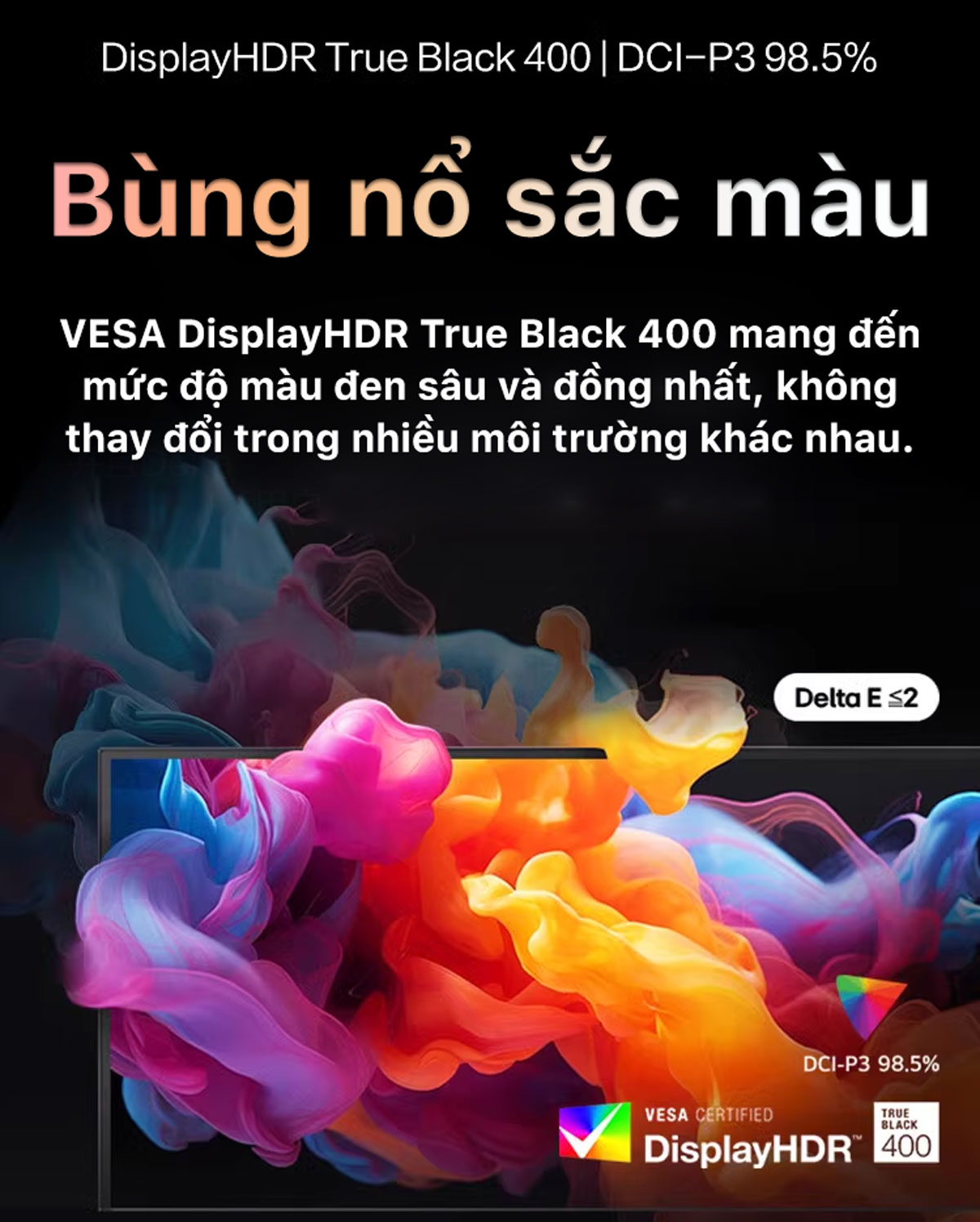 Dải màu của LG 27GX790A rộng, màu sắc chân thực