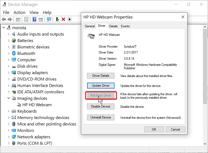 Khôi phục lại driver webcam