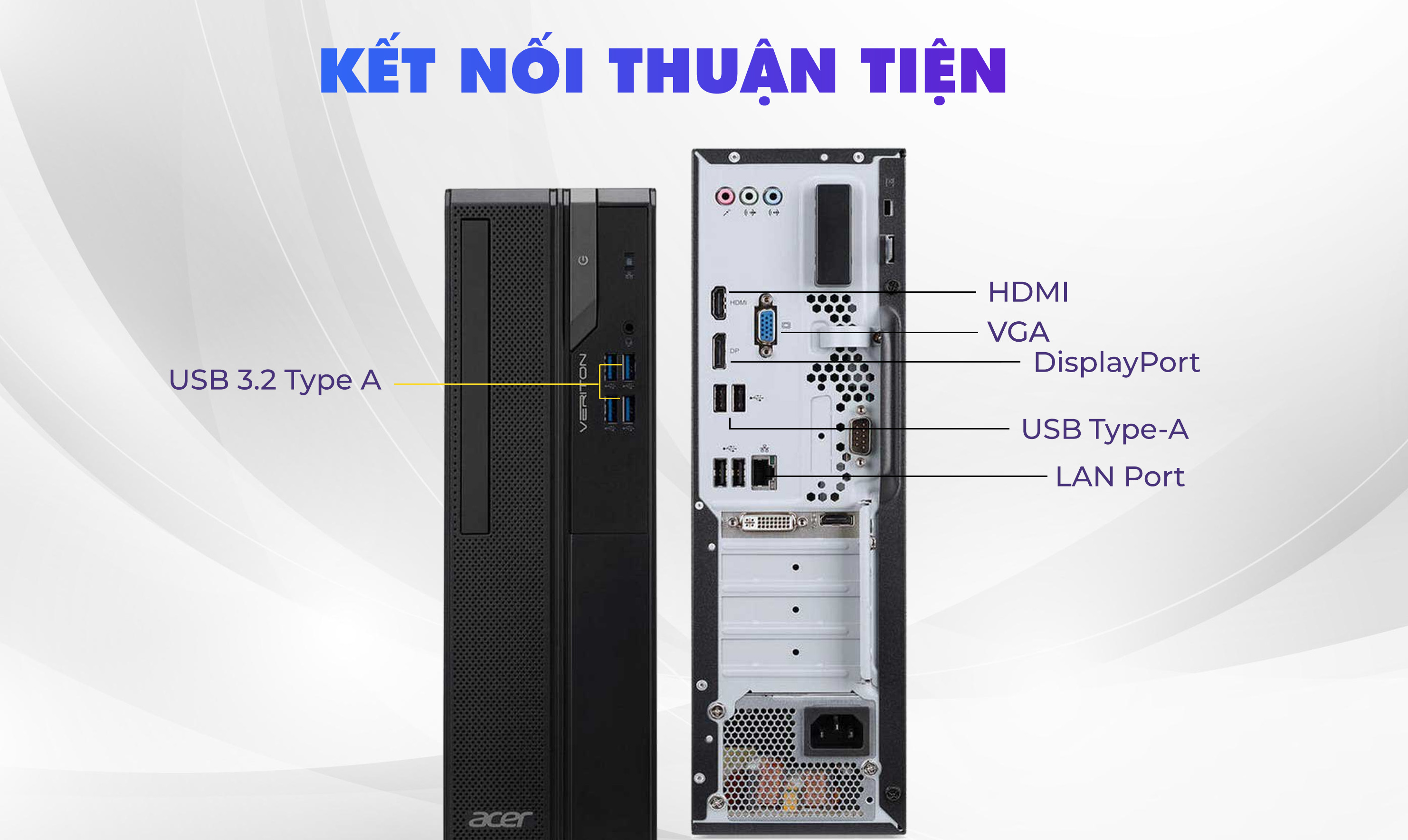 PC Acer Veriton X2690G kết nối