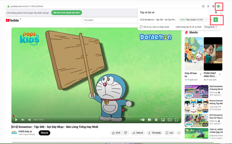 Tải video Youtube về máy tính từ trình duyệt Cốc Cốc 1