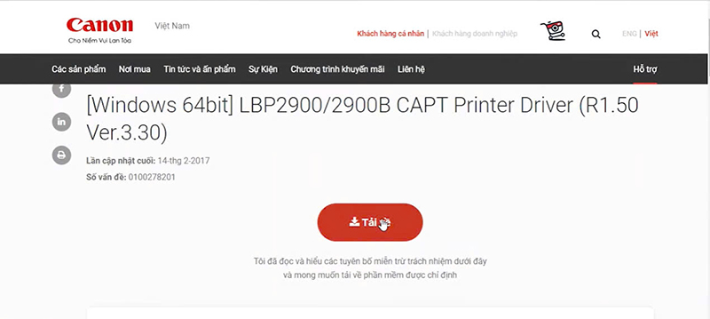 Tải Driver M&aacute;y In Canon 2900