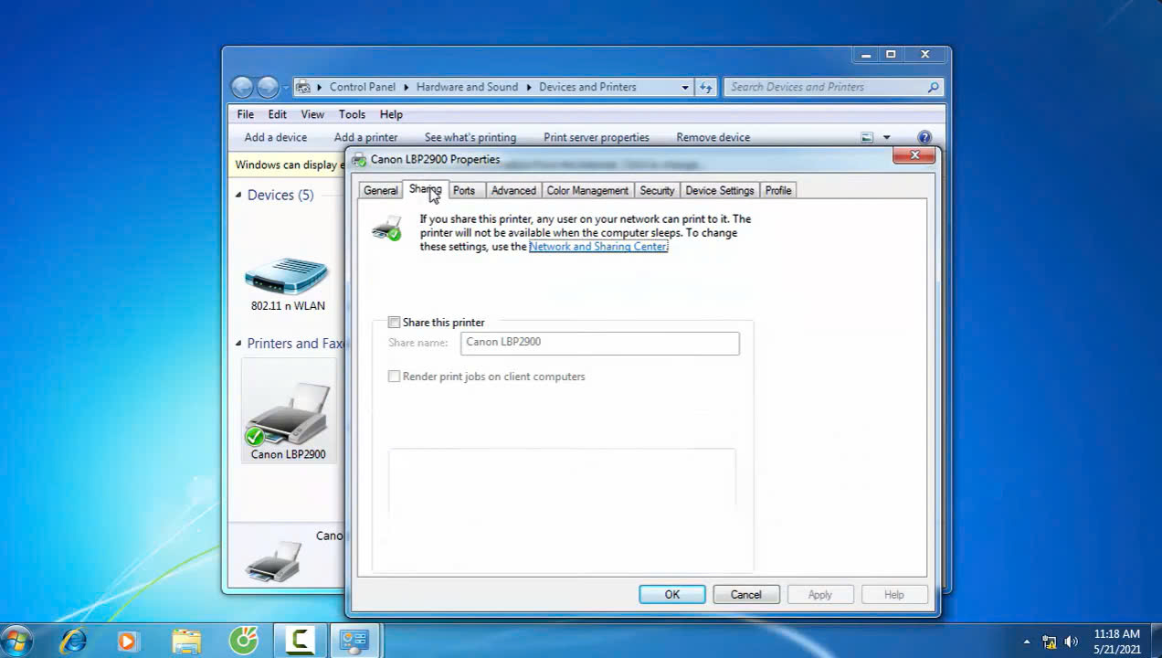 C&agrave;i m&aacute;y in Canon 2900 qua mạng LAN hoặc Wi-Fi