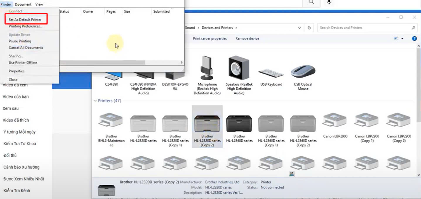 M&aacute;y in Canon 2900 bị b&aacute;o lỗi 'Printer is Offline