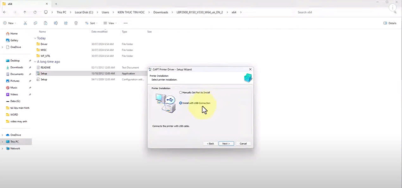 Set up m&aacute;y in Canon LBP2900