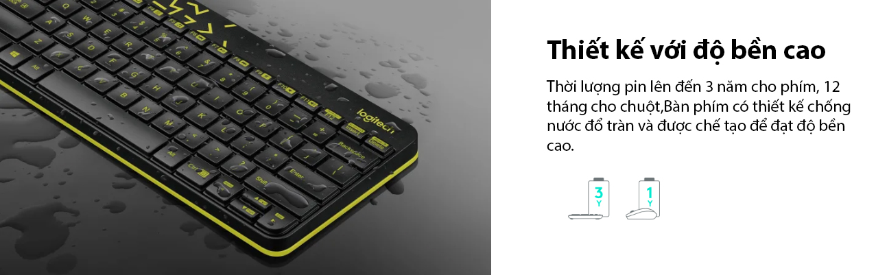 Bộ bàn phím chuột không dây Logitech MK240 Nano Wireless (USB/đen) 4