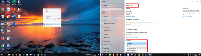Cách khắc phục màn hình laptop xoay ngang trên win 10