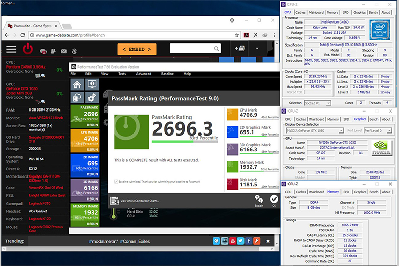 Phần mềm test màn hình laptop Performance Test 9