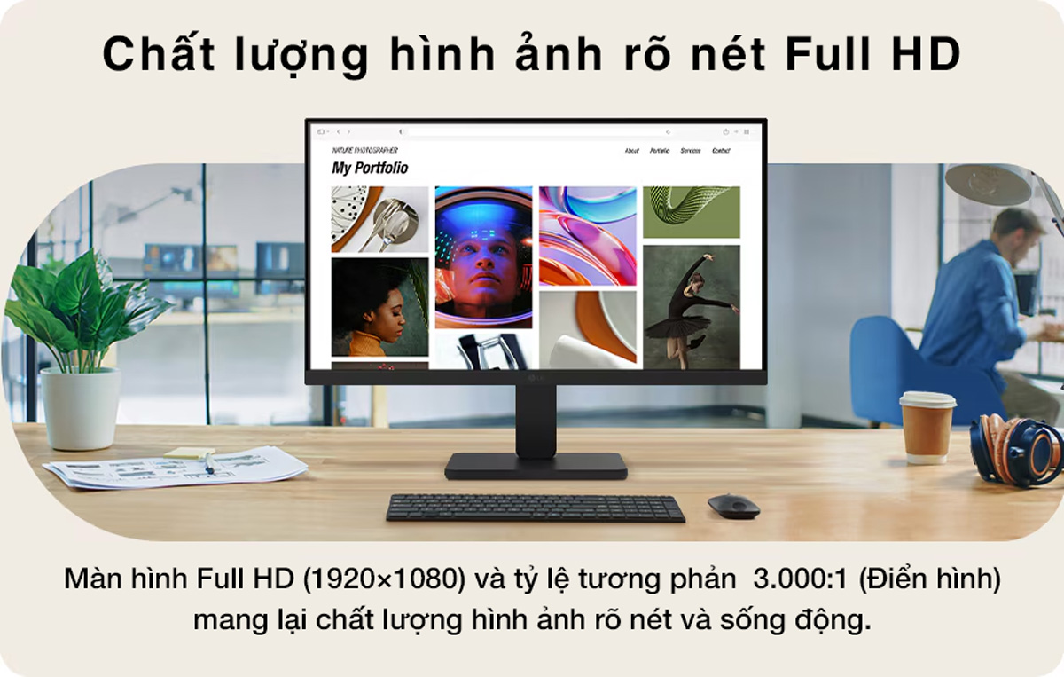 màn hình văn phòng LG 22U401A - HACOM