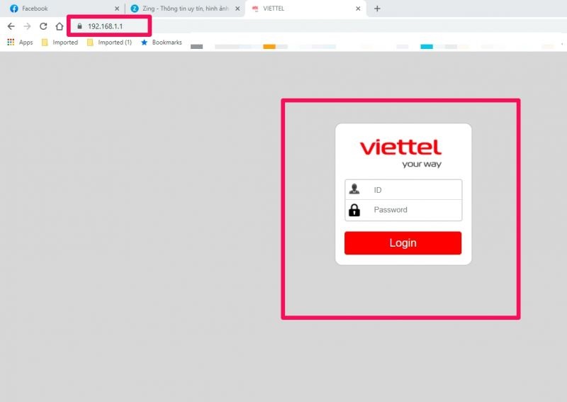 đăng nhập v&agrave;o modem h646ew