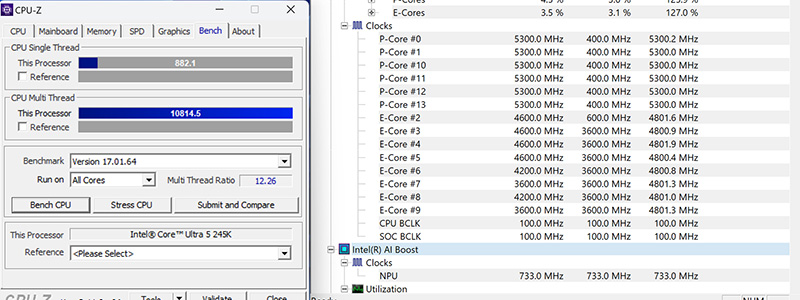Bài test CPU-Z Benchmark