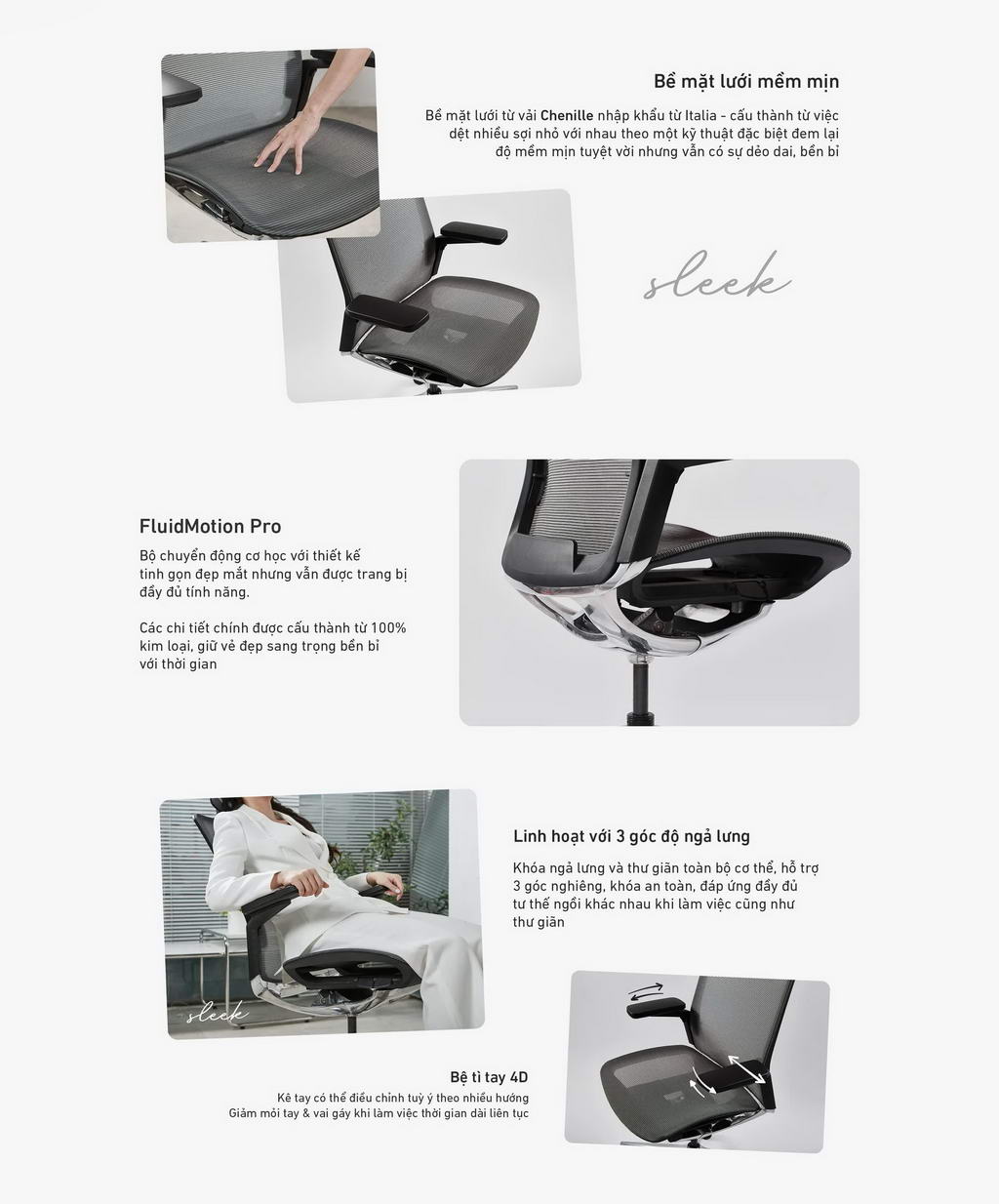 Ghế công thái học HyperWork Sleek