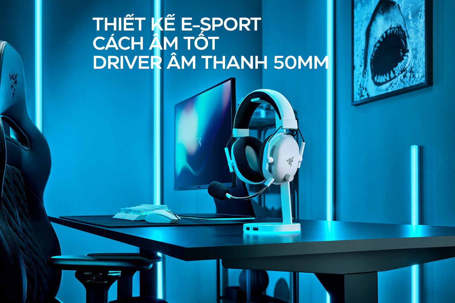 Tai nghe Razer BlackShark V2 Pro-Wireless-Trắng_RZ04-03220300-R3M1