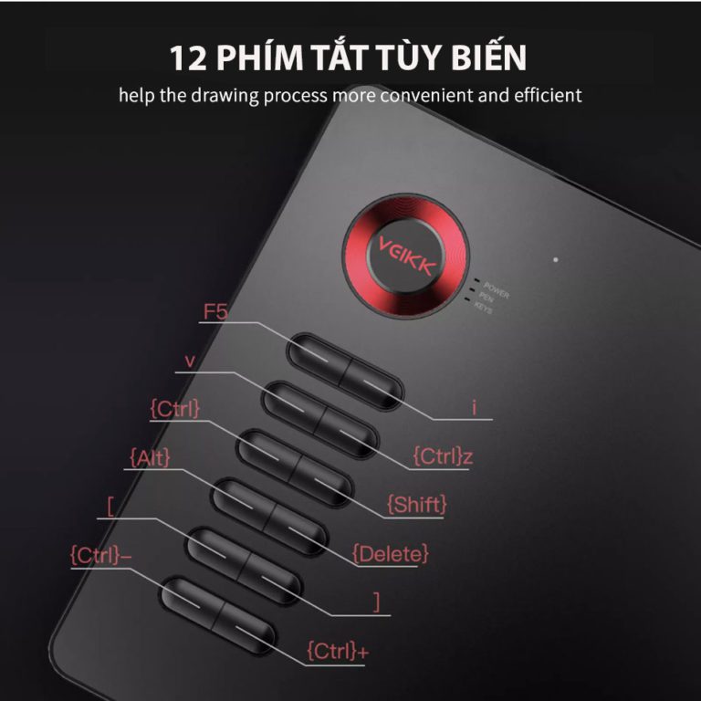 12 phím tắt tùy biến