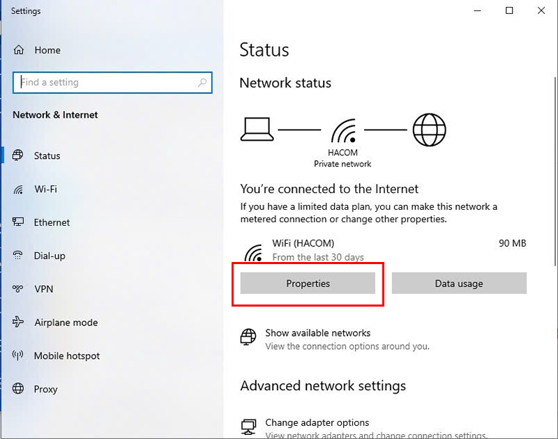 Kiểm tra lại thiết lập mạng LAN 2