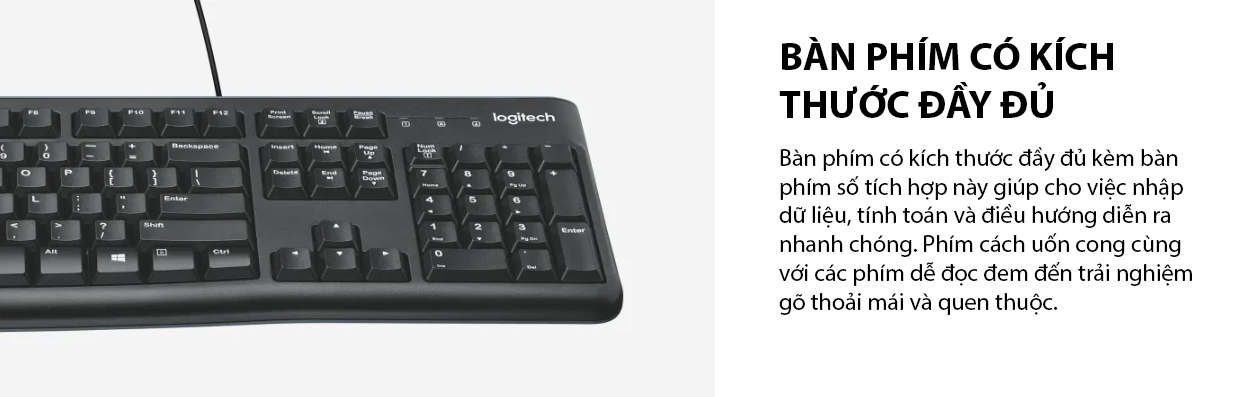 Bộ Bàn phím Chuột Logitech MK120 (USB/đen) 