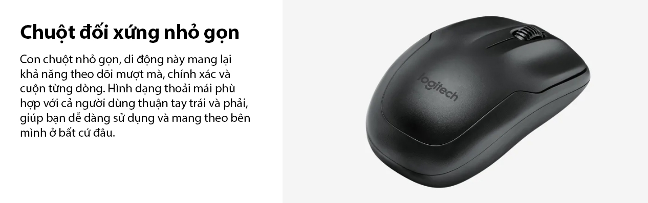 Bộ bàn phím chuột không dây Logitech MK220 Wireless (USB/đen) 2