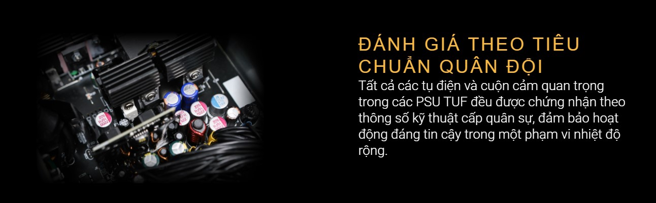 Nguồn ASUS TUF GAMING 550W Bronze được xây dựng trên sự bền bỉ