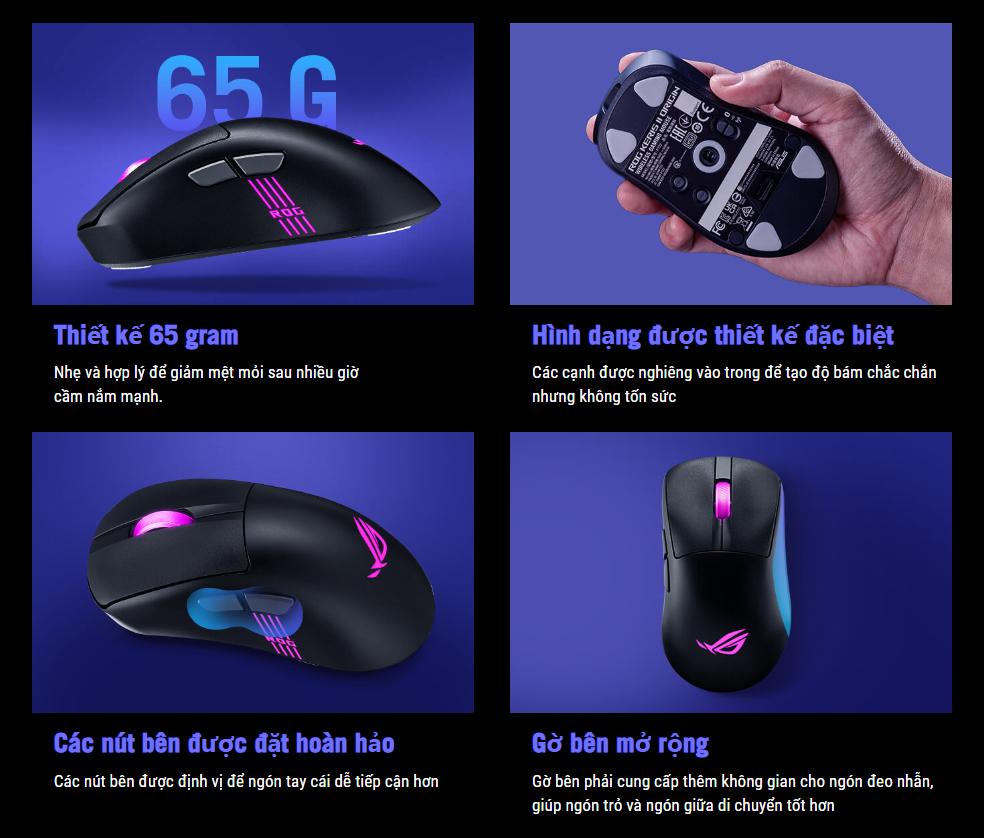 Chuột Gaming không dây Asus ROG Keris II Origin 3