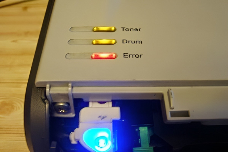 dấu hiệu máy in hết mực qua đèn báo nháy của máy in