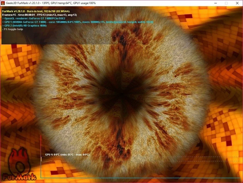 Kiểm tra nguồn m&aacute;y t&iacute;nh bằng Furmark