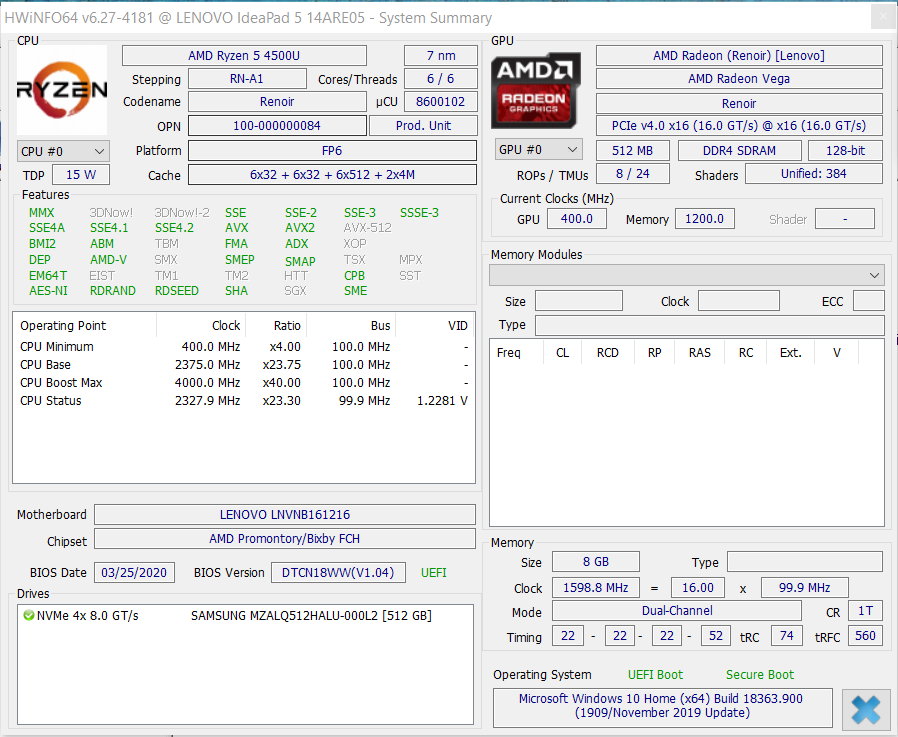 Lenovo IdeaPad 5 14ARE05, Laptop Lenovo, Laptop AMD