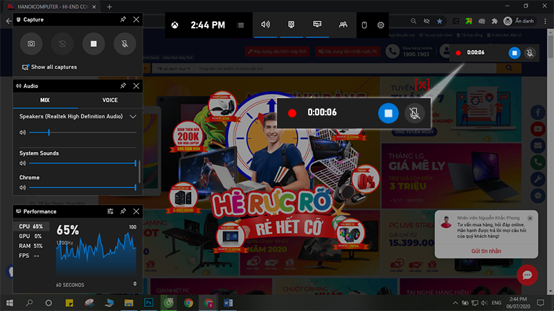 Bước 3: Quay màn hình Laptop Win 10