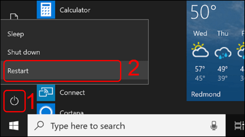 Sửa thanh taskbar bị đơ Khởi động lại máy 