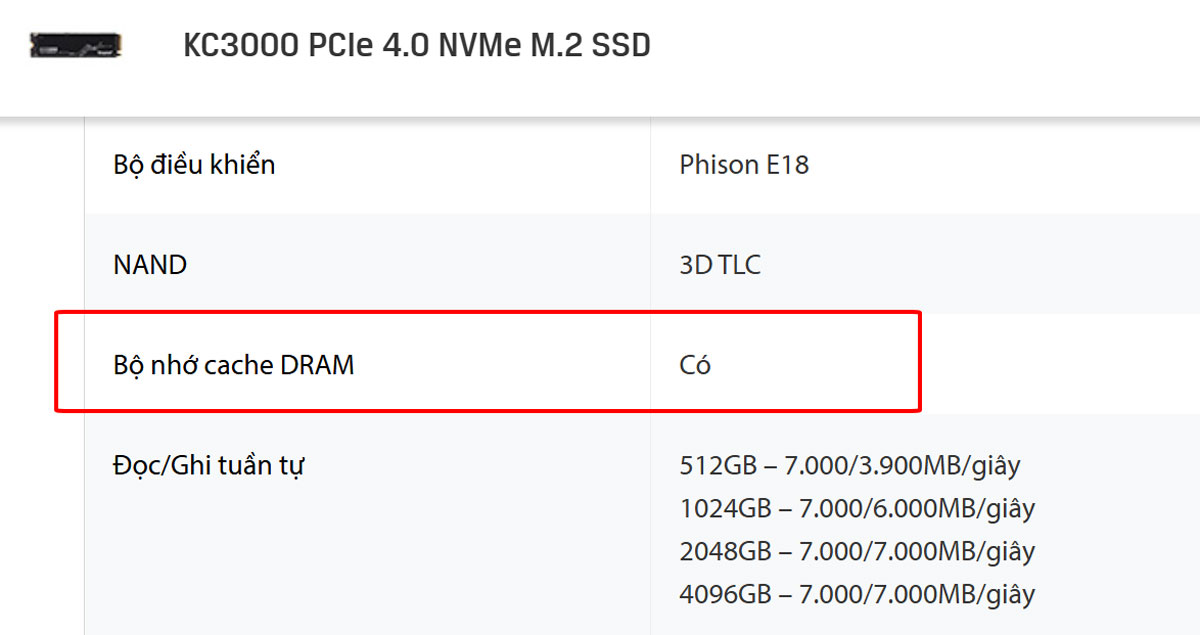Kiểm tra thông số kỹ thuật của SSD