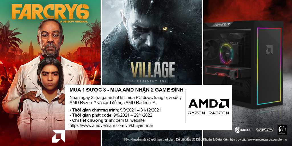 Mua 1 được 3 AMD Ryzen 5000 nhận code game cực đã