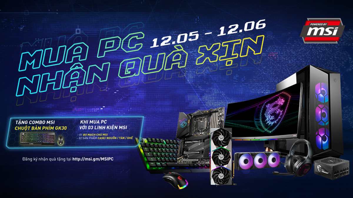 HANOICOMPUTER-Mua PC nhận quà xịn sò từ MSI