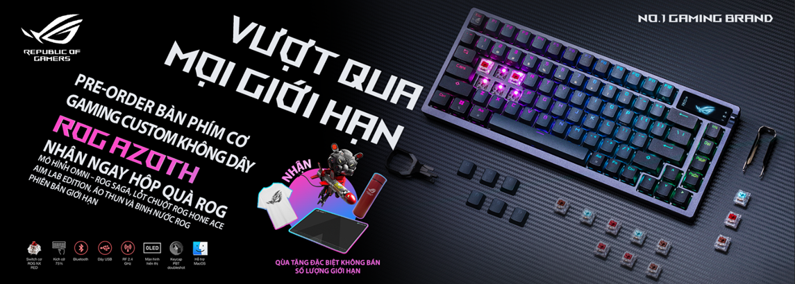 Bàn phím Gaming không dây ASUS ROG AZOTH NX