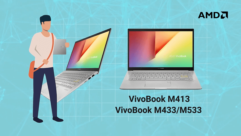 Laptop Asus VivoBook AMD 2020, Laptop Asus VivoBook AMD, VivoBook M413, VivoBook M433, VivoBook M533, tâm điểm khai trường