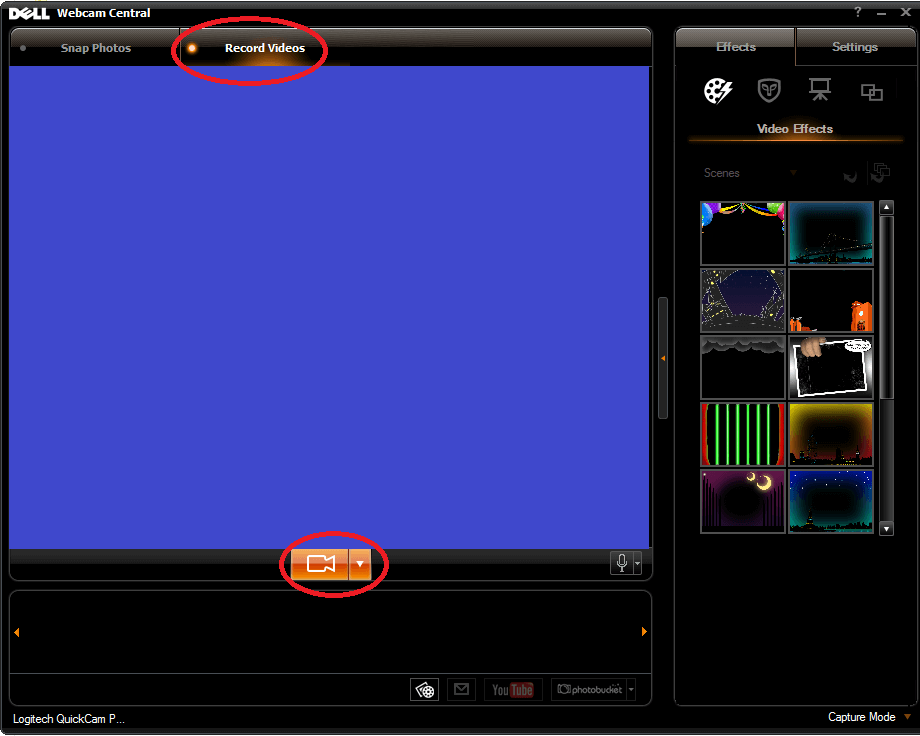 Ghi lại video trên ứng dụng webcam của dell