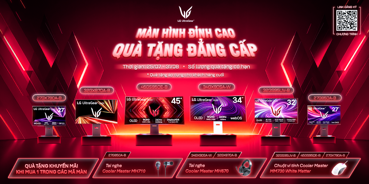 Mua Màn Hình LG UltraGear – Nhận Quà Cooler Master Tại HACOM