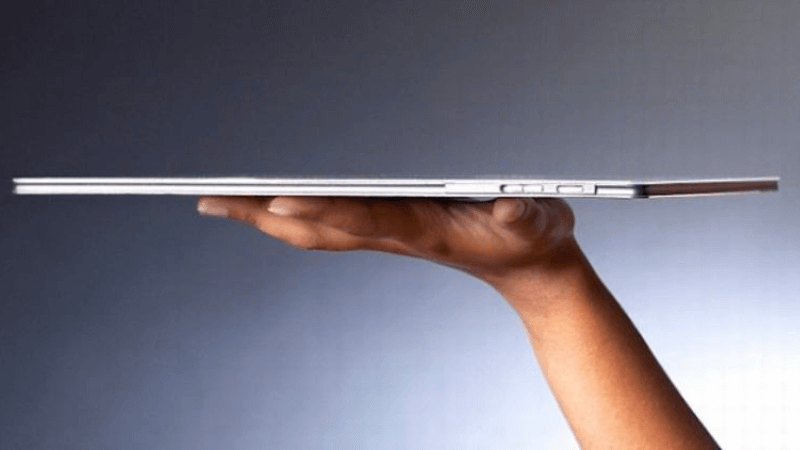 Thiết kế của laptop mỏng nhẹ 