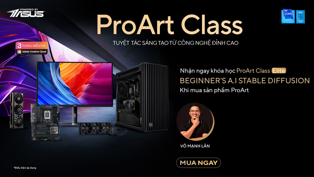 Mua ASUS ProArt, sở hữu khóa học AI độc quyền và Adobe miễn phí
