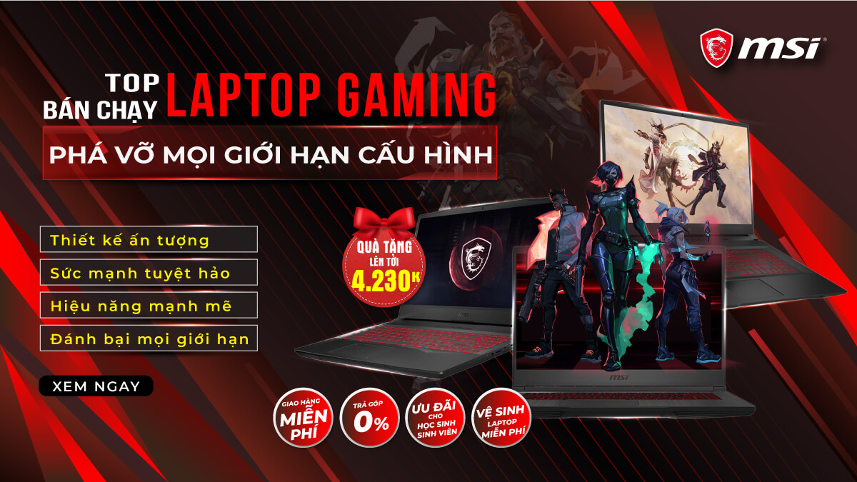 top laptop gaming MSI đ&aacute;ng mua nhất