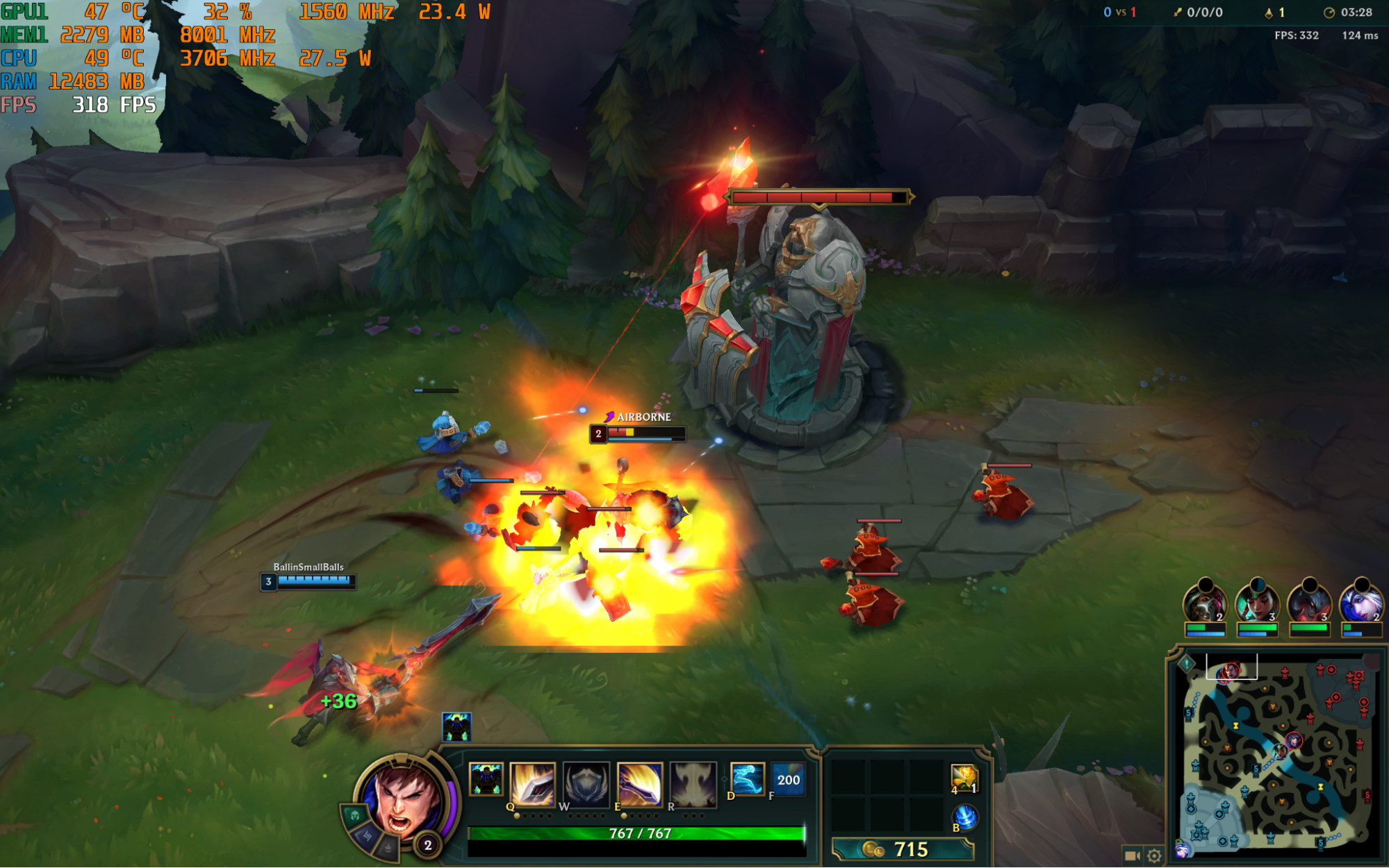 Predator Helios Neo 16 cũng không làm người yêu thích game MOBA như Liên Minh Huyền Thoại thất vọng. Khi cài đặt mức ultra, máy cũng cho tốc độ khung hình rất cao, dao động từ 250-260 FPS.